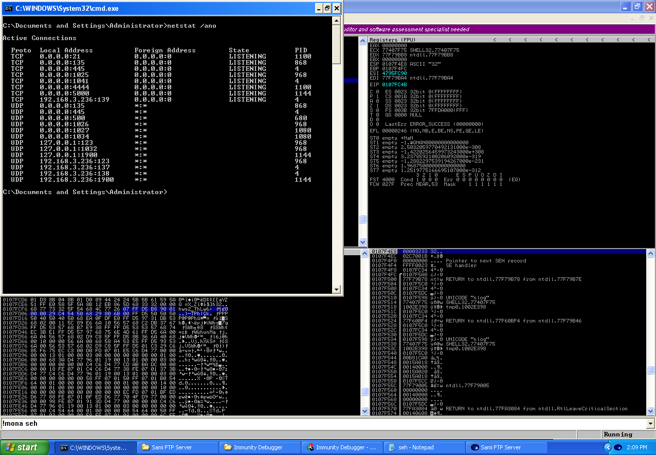 Sami FTP Server v2.0.2 SEH USER Buffer Overflow Exploit