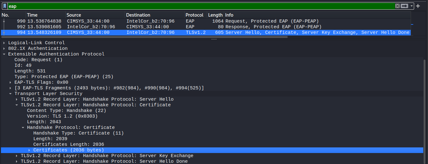 Manually Extracting WPA2-EAP WLAN RADIUS Certificates